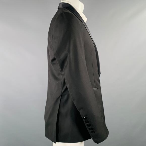 BILLIONAIRE ITALIAN COUTURE Size 38 Black Cotton Silk Shawl Collar Sport Coat - Picture 3 of 9